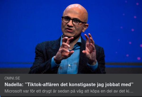 Tiktok-Affär Konstigast För Nadella
