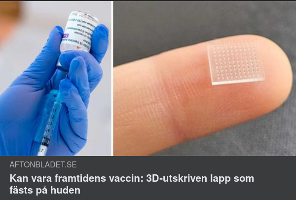 3D-Utskriven & Hudfäst Framtidsvaccin