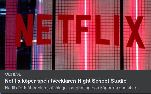 Netflix Köper Spelutvecklare