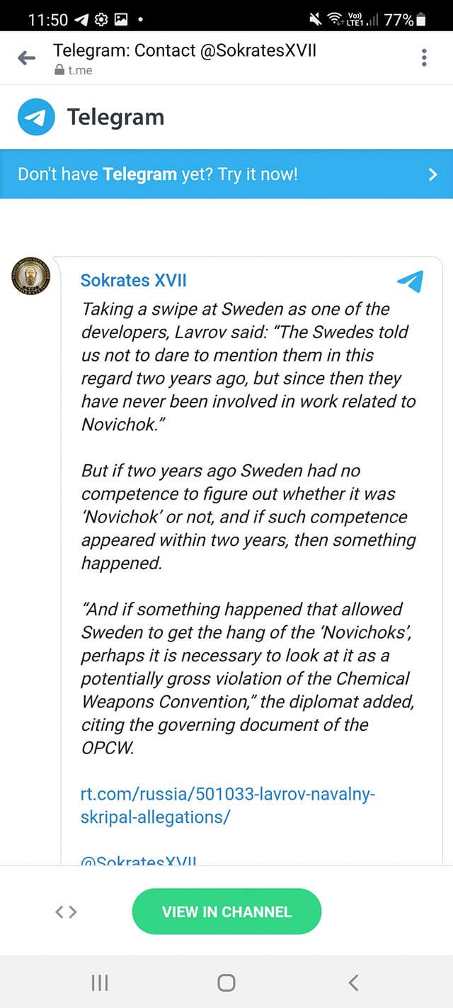 Sverige & Novichok Från Öster