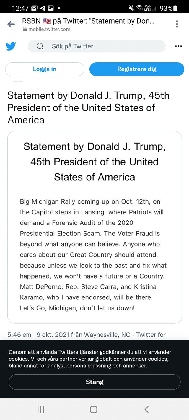 Trump-Rally Med Undersökningskrav