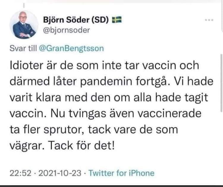 Idiotprojicerande Björn Söder