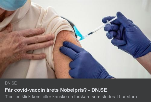 Nobel För Covidvaccin?