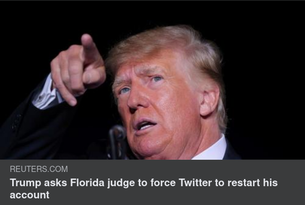 Trump Ber Domare Om Twitter-Hjälp