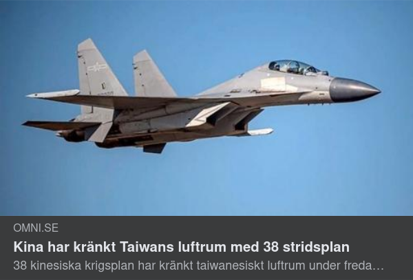 Kina Kränker Taiwans Luftrum
