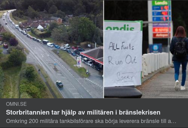 Militär Bränslekrishjälp I Storbritannien