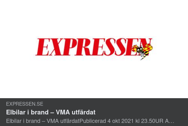 Elbilsbrand I Kalmar