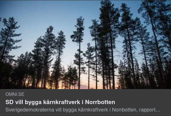 SD För Kärnkraftsbygge I Norrbotten
