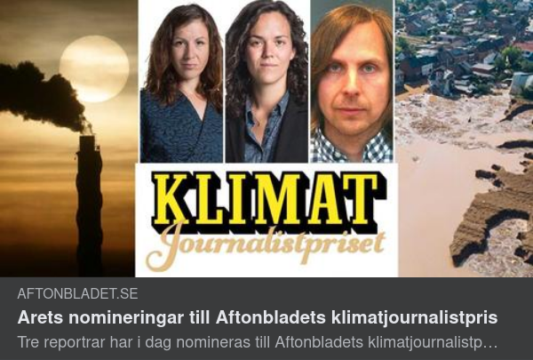Klimatjournalistprisnominerade