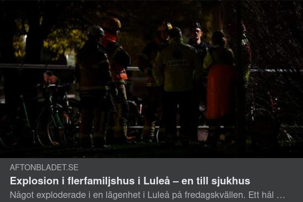 Lägenhetsexplosion I Luleå