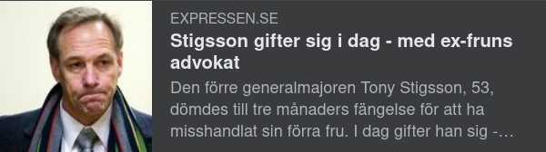 Giftermål För Stigsson