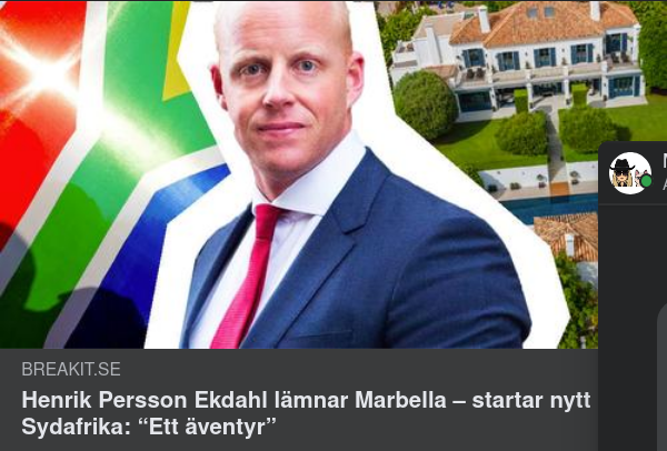 Henrik Persson Ekdahl Till Sydafrika