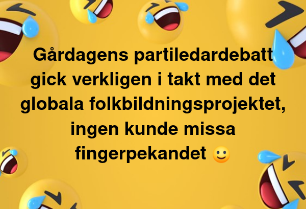 Taktgående & Fingerpekande Partiledardebatt
