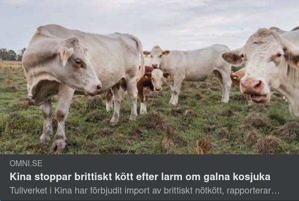 Kina Stoppar Brittiskt Kött