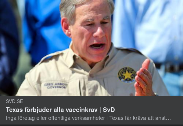 Vaccinkravsförbud I Texas