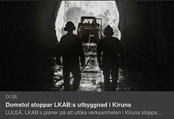 Utbyggnadsstopp För LKAB I Kiruna