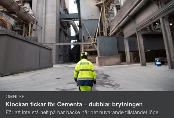 Cementa Dubblar Brytningen