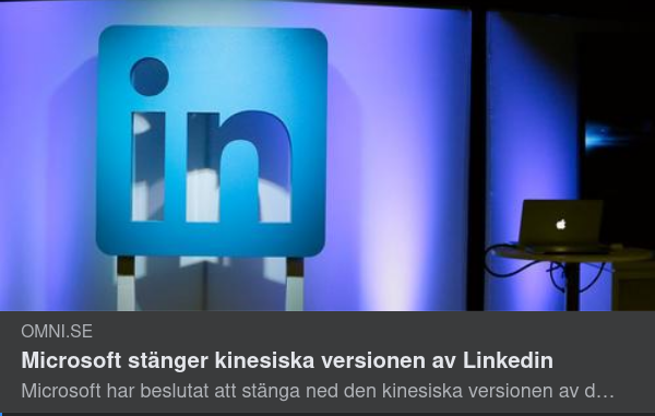 Microsoft Stänger Kinesiska Versionen Av Linkedin