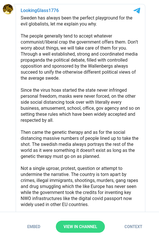 Sverige & Elaka Globalister