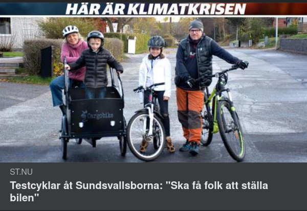 Testcyklande I Sundsvall