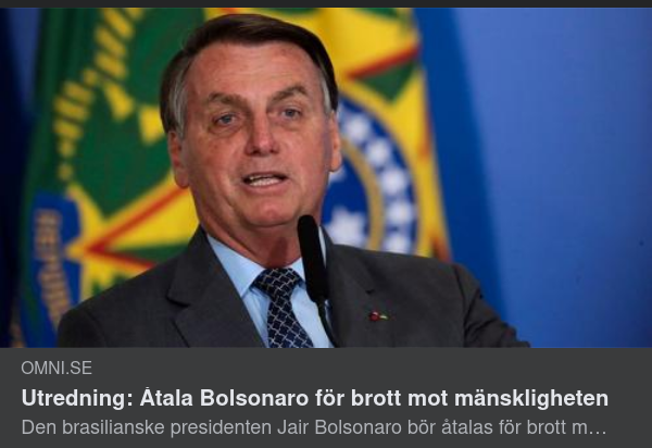 Bolsonaro Bör Åtalas För Brott Mot Mänskligheten