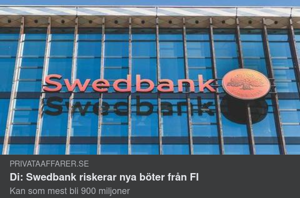 Ny Bötesrisk För Swedbank