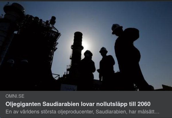 Nollutsläppslovande Saudiarabien