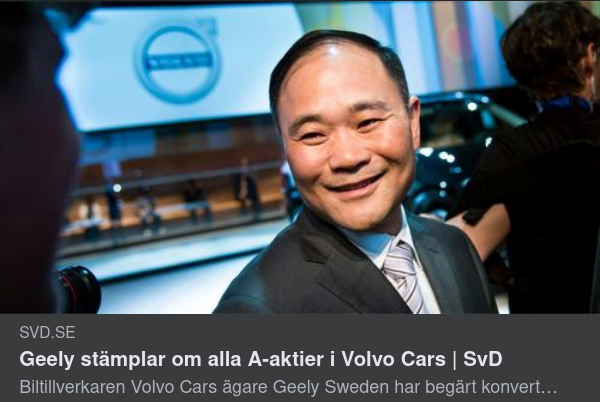 A-Aktiekonverterande Volvo Cars