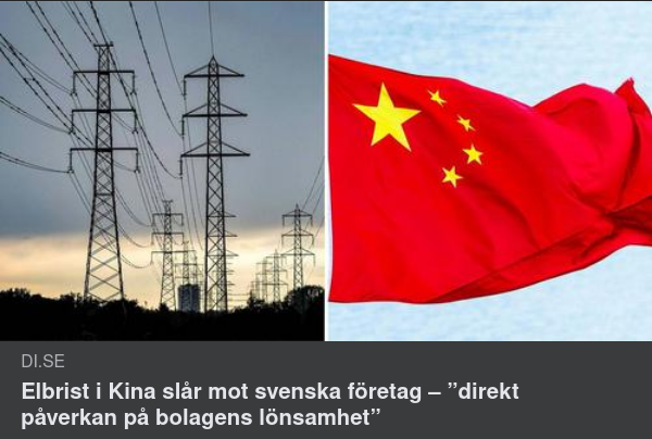 Kinesisk Elbrist & Svenska Företagskonsekvenser