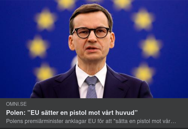 Polen Har EU-Pistol Mot Huvudet
