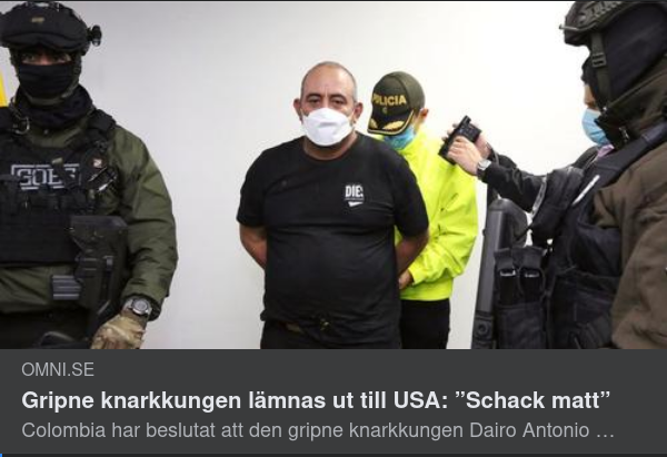 Knarkkungen Utlämnas Till USA