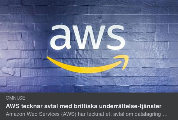 AWS Tecknar Datalagringsavtal Med Brittiska Underrättelse & Säkerhetstjänster