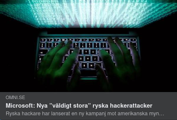 Väldigt Stor & Pågående Rysk Hackerattack