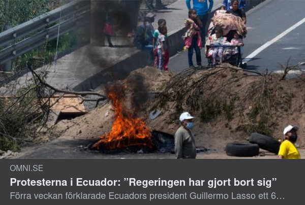 Oroligt I Ecuador