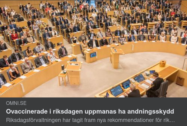 Munskyddsuppmaning För Ovaxxade I Riksdagen