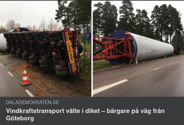 Vindkraftstransport I Diket