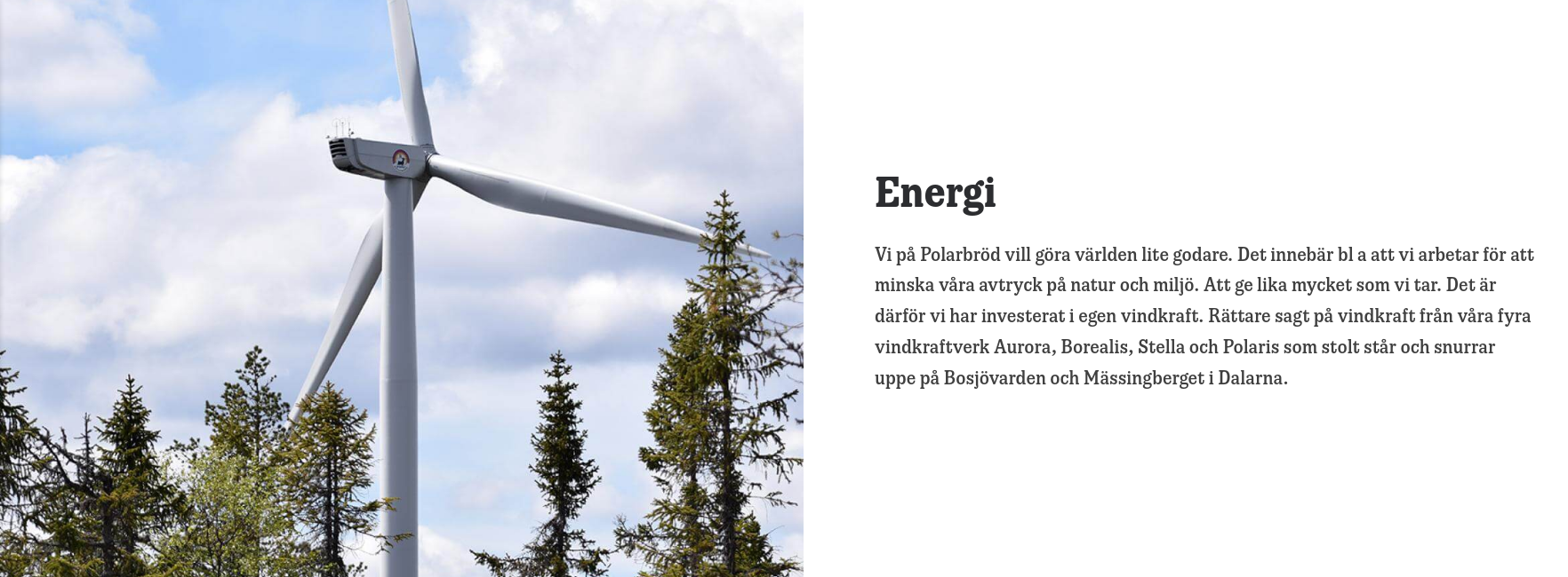 Polarbröds Namngivna Vindkraftverk