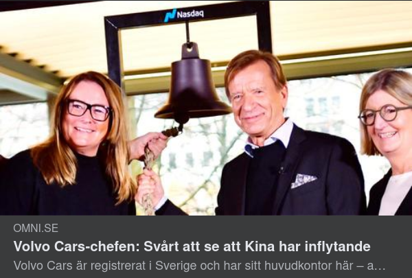 Volvo Cars & Kinesiskt Inflytande