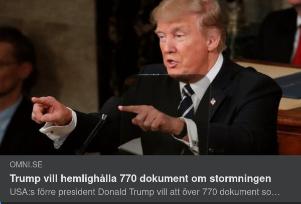 Trump & Hemlighållna Dokument Om 6:e Januari