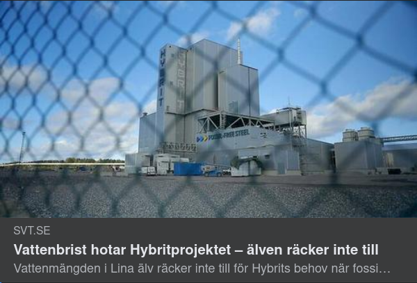 Vattenbrist För Fossilfri Ståltillverkningsprojekt