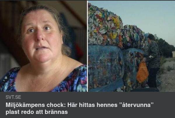 Miljökämpens chock: Här hittas hennes ”återvunna” plast redo att brännas