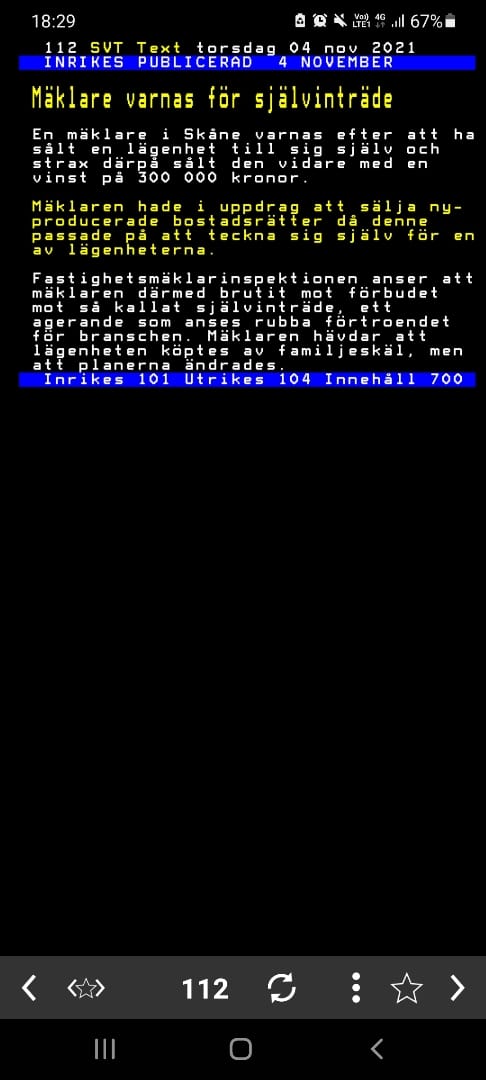 Självinträdande Mäklare Varnad