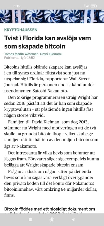 Bitcoins Skapare?