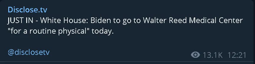 Biden & Rutinhälsokontroll