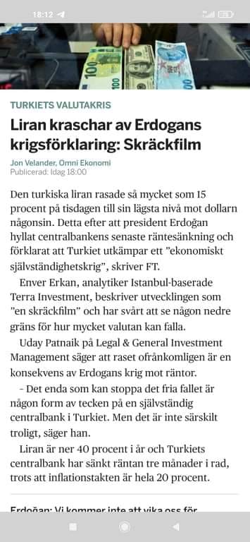 Rasande Turkisk Lira