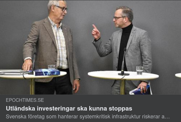 Investeringsbegränsningar För Systemkritisk Infrastruktur