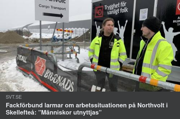 Människoutnyttjande Northvolt