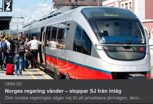 Debattstartande Norskt Tåg