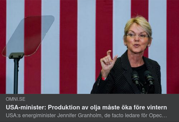 Granholm Vill Ha Mer Oljeproduktion Från OPEC+