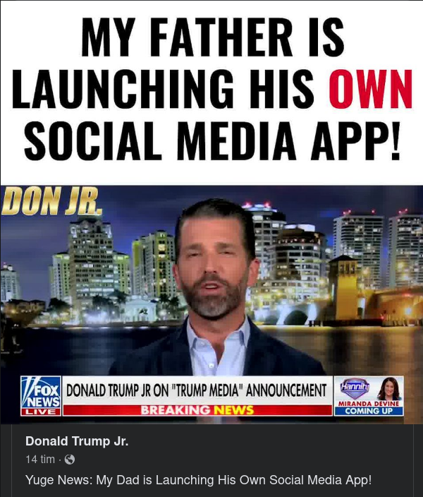 Trumps Sociala Media App